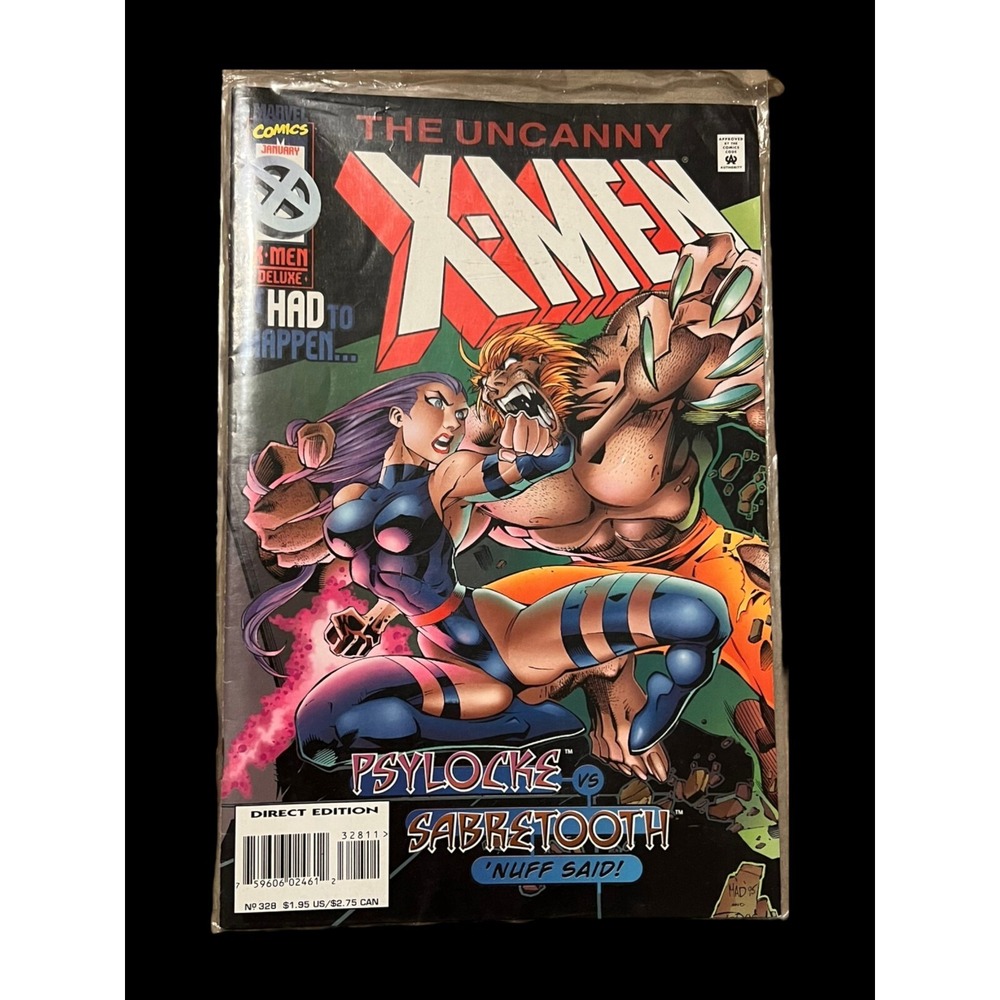 Marvel Comic Book Unisex OS Multicolor Like New Uncanny X-Men 328 Psylocke 1996